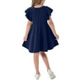 thumbnail image 4 of ATOGUTA Juniors Dresses for Teen Girls Toddler Girl Summer Clothes Short Sleeve School Outfits for Kids Navy, Size 2T-12, 4 of 4