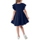 thumbnail image 4 of Odeerbi Vestido A-Line de Verano Para Niñas Vestido Con Manga Volante Acampanado Vestido de Columpio Color Sólido Manga Corta, 4 of 4