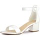 thumbnail image 1 of Sandalias De La Correa Del Tobillotacón Bajo Bloque Punta Abierta Para Mujer - Blanco/US 6.5, EU 37, 1 of 7