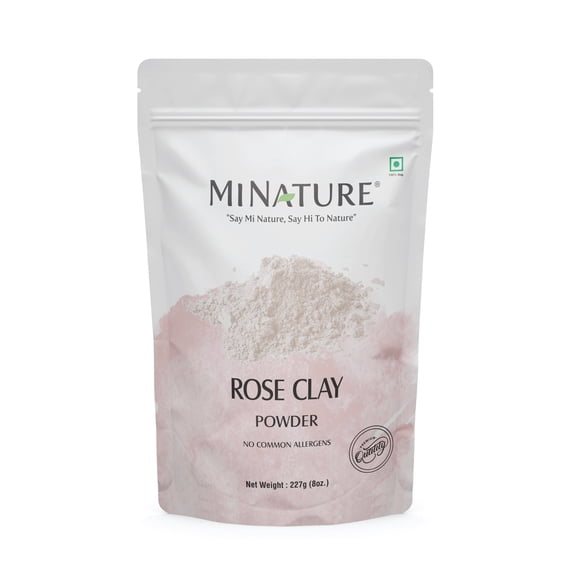 Rose Clay powder by mi nature | Pink clay | Rose Kaolin Clay | 227g(8 oz) | Facial Mask, suitable for all skin types, | DIY Face Mask, Scrub,Soaps,Bath Bombs, Body Wraps,makeup,lotions, Hair