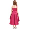 thumbnail image 2 of TiaoBug Kids Girls One Shoulder Flower Girl Wedding Bridesmaid Dress Sleeveless Princess High Low Dresses Rose 12, 2 of 6