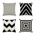 thumbnail image 1 of Juego de 4 fundas de almohada geométricas de 45 x 45 cm - Funda de cojín con diseño moderno (negro) Vhermosa BST3053949, 1 of 6