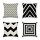 thumbnail image 1 of Juego de 4 fundas de almohada geométricas de 45 x 45 cm, cojines con diseño moderno, color negro, 1 of 6
