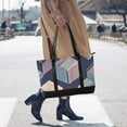 thumbnail image 4 of FORMRS Canvas Laptop Tote Bag for Women with 15.6" Computer Compartments Shoulder Handbag, Dark Cubes, 4 of 7