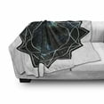 thumbnail image 3 of Galaxy Mandala Soft Flannel Fleece Throw Blanket, Polygonal Star Framed Geometric Cosmic Shaped Flower, Cozy Plush for Indoor and Outdoor Use, 60" x 80", Charcoal Grey Night Blue, by Ambesonne, 3 of 6
