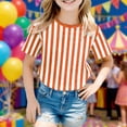 thumbnail image 2 of Xijirk Boys T Shirts Striped Short Sleeve Casual Tee Soft Crewneck Comfortable Playwear Top for Kids Party T-Shirt,10-11 Years, 2 of 3
