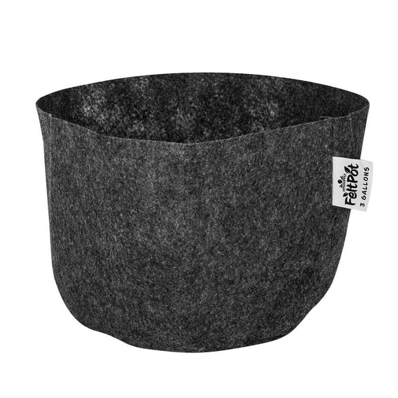 HTGSupply Indoor & Outdoor Disposable FeltPots 3 Gallon Black Aeration Fabric Grow Bags for Plants - Single