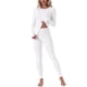 thumbnail image 2 of INSPIRAR CHIC Conjuntos de Ropa Interior Térmica para Mujeres con Aberturas para el Pulgar, Manga Larga con Leggings, Conjunto de Pijamas de Capa Base para Invierno Talla XL Blanco, 2 of 6