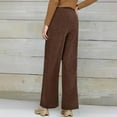 thumbnail image 6 of HXWCHs Winter High Waist Corduroy Trousers for Women Comfortable Relaxed Wide Leg Drawstring Pants WITH Pockets Full Length Casual Bottoms XL Coffee, 6 of 7