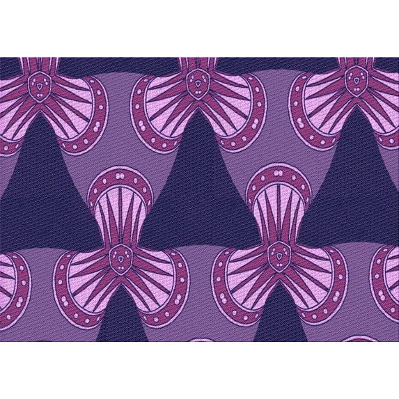 Ahgly Company Indoor Rectangle Patterned Purple Iris Purple Area Rugs, 2' x 4'