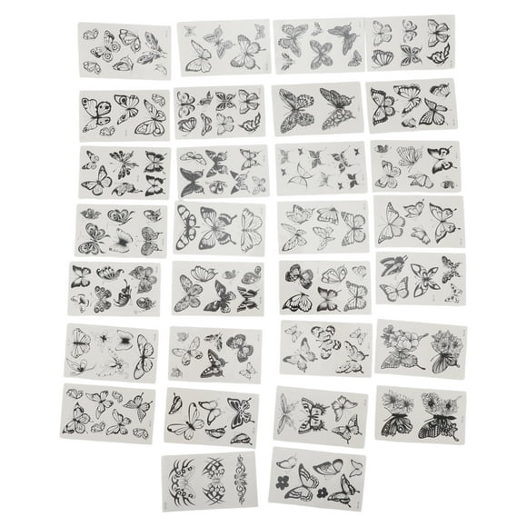 Unique Bargains 1 Set Realistic Fake Tattoos Butterfly Temporary Tatto for Adult Black