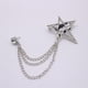 thumbnail image 4 of Blusa Elegante Hugo Camisa Cuello Punta Broche Pin Solapa Cadena Borla Clip Plata Broche de cadena colgante, 4 of 10