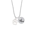thumbnail image 2 of Delight Jewelry Acrylic Small Paw Mirror Silvertone Silvertone Script Initial Disc - K - Charm Necklace, 20"+3", 2 of 4