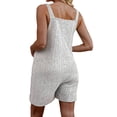 thumbnail image 3 of DYMADE Womens Summer Round Neck Sleeveless Pockets Spliced Maternity Nursing Shorts Jumpsuit, 3 of 4