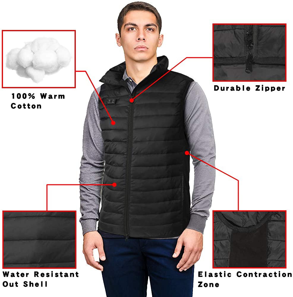 Rechargeable Heated Jacket for Winter Men&Women Outerwear Vests Loowoko Lightweight Heated Vest with 10000mAh Battery Pack 