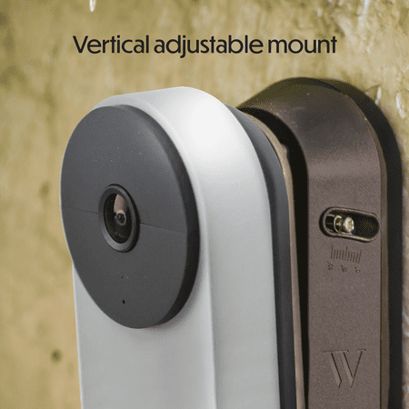 Wasserstein - Vertical Adjustable Mount for Google Nest Doorbell (battery) - Black