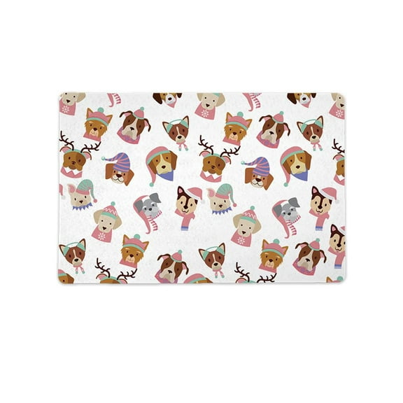 Christmas Pattern Of Animals Mat Rectangle  -Image by Shutterstock,