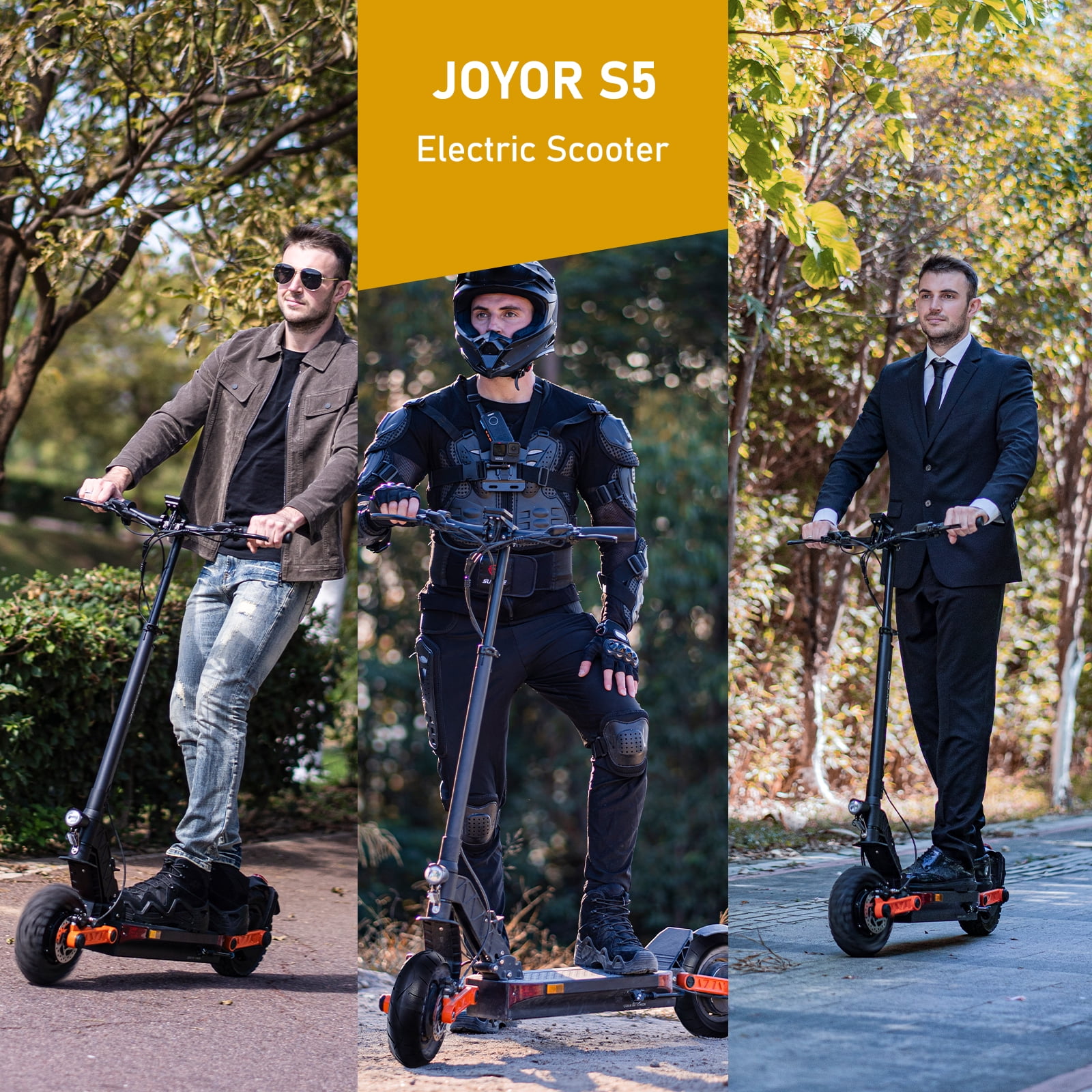 JOYOR S5 Electric Scooter Adults, 800W Motor 10 Tires Up to 31 Mph &  25Miles, Disk Brake Scooter for Adults
