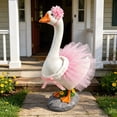 thumbnail image 4 of TACILIP Outdoor Decor, 1PC For 23inch White Gooses Clothing Porch Gooses Chiffon Skirt Lawns Gooses And Garden Clothing Set, Home Gifts, 4 of 7