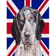 thumbnail image 1 of Blue Tick Coonhound avec Drapeau British Union Jack Taille Jardin, 1 of 1