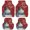 Bright Red White, variant on Mist Forest Car Floor Mats 4 Pieces, Front & Rear Auto Carpet Mats Full Set with Rubber Backing, Beige Farmhouse Vintage Nature Scenery Universal All Weather Car Floor Protectors for SUV Truck Van
