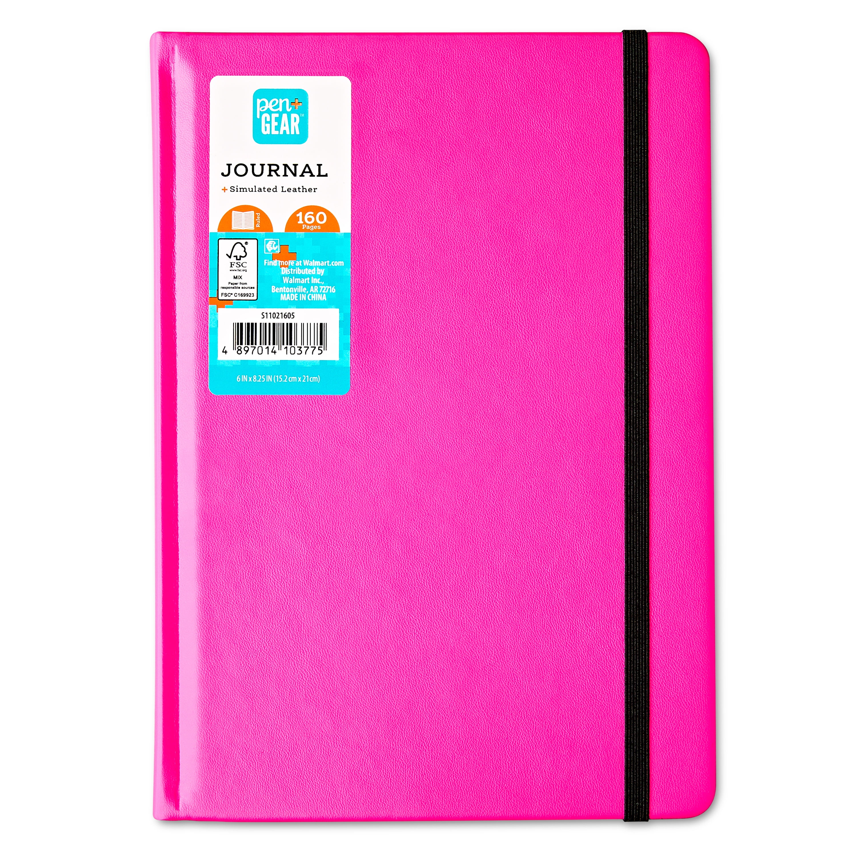 Pen+Gear Neon Pink Leatherette Teen Journal, 6 Pen+Gear Neon Pink Leatherette Teen Journal, 6