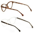 thumbnail image 3 of 2 Pairs Women 2 Tone Oval Tortoise Temple Optical Frame Fashion Reading Glasses Reader - ZT102 +1.25, 3 of 4