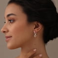 thumbnail image 2 of LeCalla 925 Sterling Silver Hoop Earrings for Women | Yellow Gold & Silver Twisted Ball Bead Earrings, 2 of 7