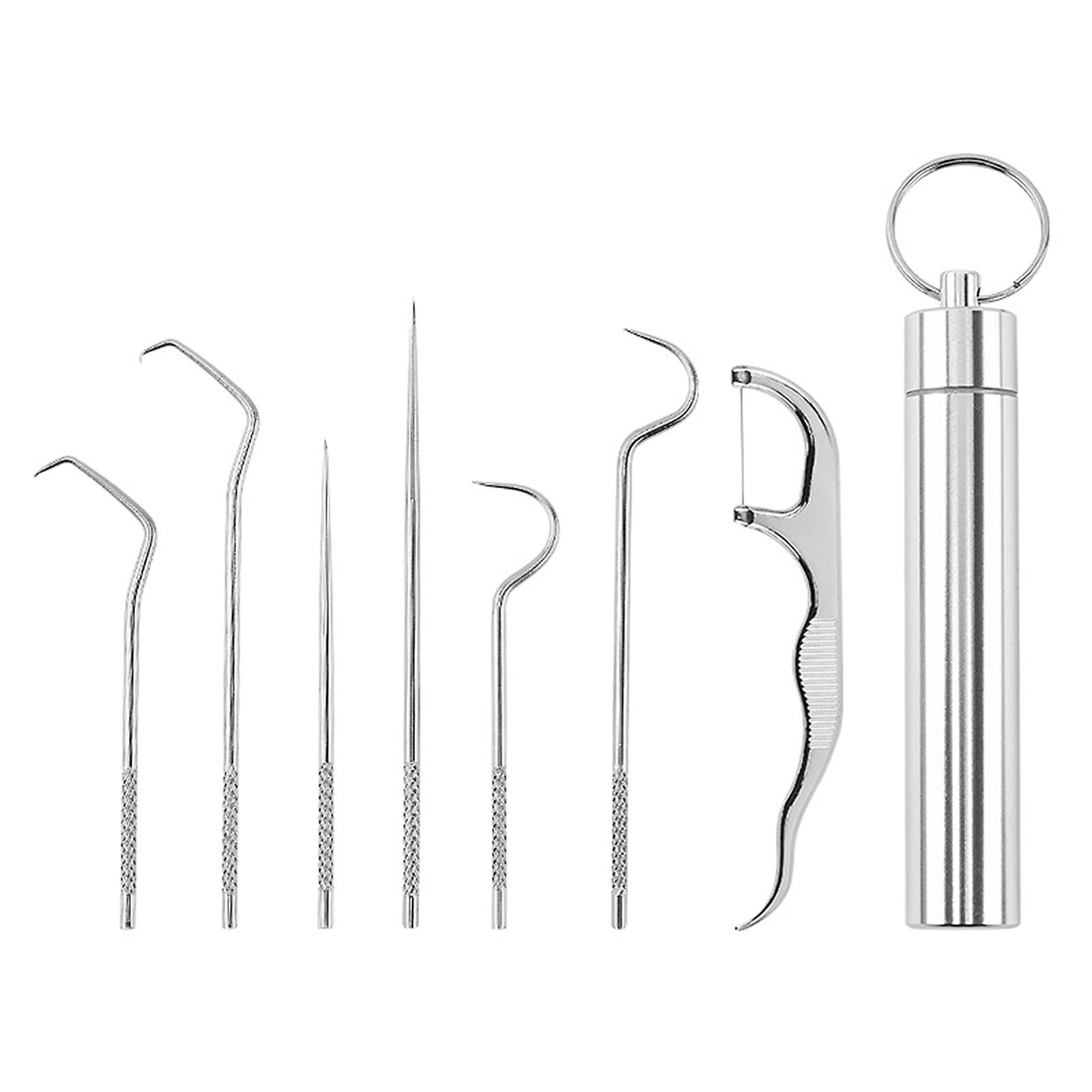 Teeth Cleaning Tools With Holder Dental Teeth Pick Stainless Steel ...