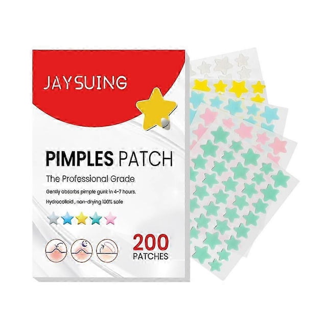 Parches para espinillas en la cara Parches hidrocoloides para el acné Versátiles y lindos cubre espinillas con forma de estrella Pegatinas para manchas Parches suaves y no irritantes 5 colores 3 tama