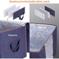thumbnail image 3 of Large Capacity Comforter Organizer with Reinforced Handle for Duvet, Blankets, Bed Sheets, Breathable Foldable Organizer with Sturdy Zipper, Blue, Set of 3, 3 of 5