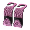 thumbnail image 1 of Gancho para coche, soporte para carteras para el asiento trasero del coche, reposacabezas, soporte para carteras de coche para colgar bolsos y carteras (rosa, 2 piezas), 1 of 5