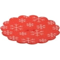 thumbnail image 2 of Mibo 5pcs Nylon Resin - Daisy Shape - Festive Holiday Button - Laser Engraved - Snowflakes Pattern - 2 Hole - 64L(40mm) - Red, 2 of 2