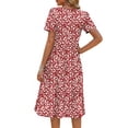thumbnail image 5 of Fantaslook Summer Short Sleeve Midi Dresses for Women Casual Floral T Shirt Dresses Flowy Beach Sundress with Pockets, 5 of 9