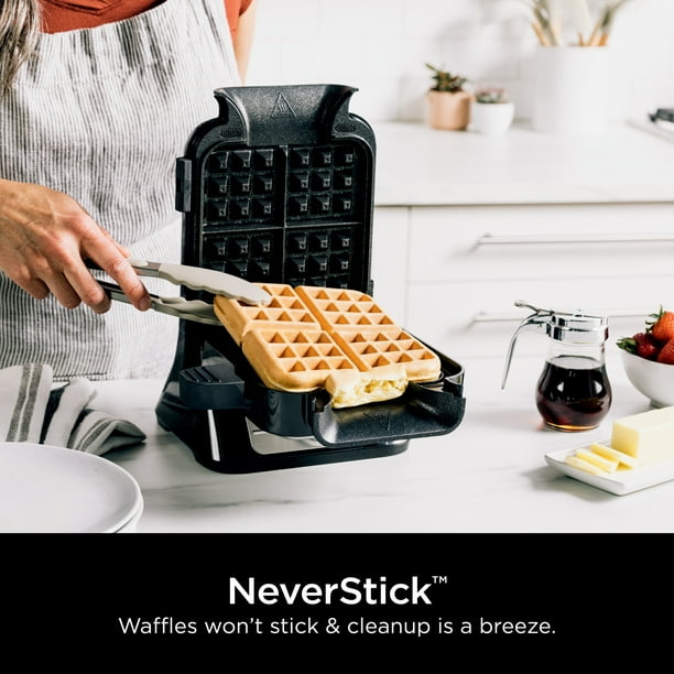 調理器具 Waffle Maker Ninja Belgian Waffle Maker PRO NeverStick, BW1001, 1-inch waffles