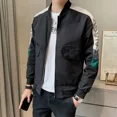 thumbnail image 3 of Abrigos negros para hombre, primavera otoño, chaquetas con cremallera en V para hombre, ofertas de moda vintage, ropa estética, moda 2024, diseñador de lujo informal, 3 of 5
