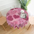 thumbnail image 5 of Valentine''s Day Tablecloth Round 60 Inch 14th February Romantic Pink Red Flower Love Heart Decorative Table Cloth with Waterproof Polyester for Holiday Kitchen Dining Room Outdoor Patio Party, 5 of 6