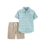 Carter's Child of Mine Baby Boy & Toddler Boy Short-Sleeve Button-Up Shirt & Shorts Outfit Set, 2-Piece (12M-5T)