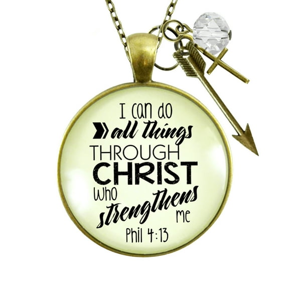 I Can Do All Things Faith Necklace Gutsy Goodness Bronze Metal Female Adult Jewelry