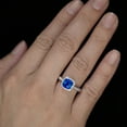 thumbnail image 4 of 1.5 Carat Round Vintage Moraganite and Diamond Halo Wedding Ring on 10k White Gold, 4 of 4