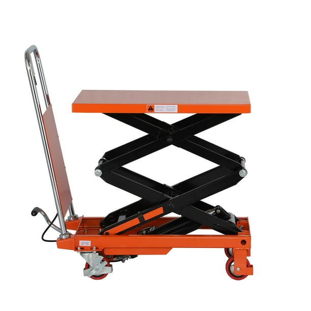 Tory Carrier 770lbs Double Scissors Lift Table Manual Hand Platform Cart Hydraulic 51.1" Lift
