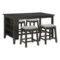 thumbnail image 2 of Coaster Elliston 5-piece Wood Counter Height Dining Set Dark Gray and Beige, 2 of 14
