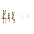 thumbnail image 1 of Escultura de familia de conejos y pegatinas decorativas de pared con espejo de peces para una decoración creativa del hogar. Ideales para exhibir en e, 1 of 8