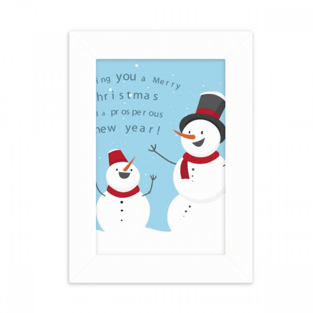 Merry mas Snowman Blue Sky Desktop Photo Frame Picture Display Decoration Art Painting