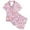 Pink, variant on HNMKIU Girls Printed Short Sleeve Button Down Pajama Set with Matching Shorts Comfortable Sleepwear Outfit Light Pink,6-7 Years