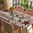 thumbnail image 3 of Vintage Farmhouse Table Cloths for 3 Foot Rectangle Tables, Brown Country Star Berries Wooden Grain Patio Waterproof Elastic Fitted Tablecloths, Washable Rectangular Table Cover for Camping, 3 of 8