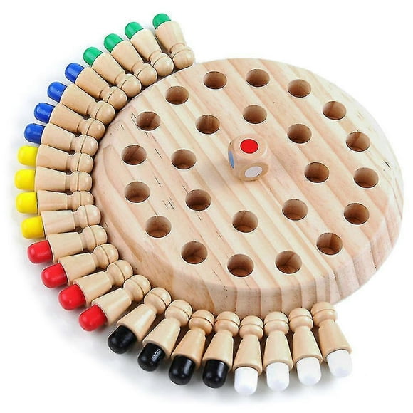 Children's Intelligent Toys Colorful Memory Chess Wooden Memory Matchstick Chess Game Memory Developing Chess Family Intellectual Toys