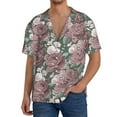 thumbnail image 3 of Xecao offers the Rose Flowers for Men's Casual Short-sleeved Shirt, a button-up collared shirt with a pocket, perfect for beach vacations and yacht travel in the XX-Large size., 3 of 7