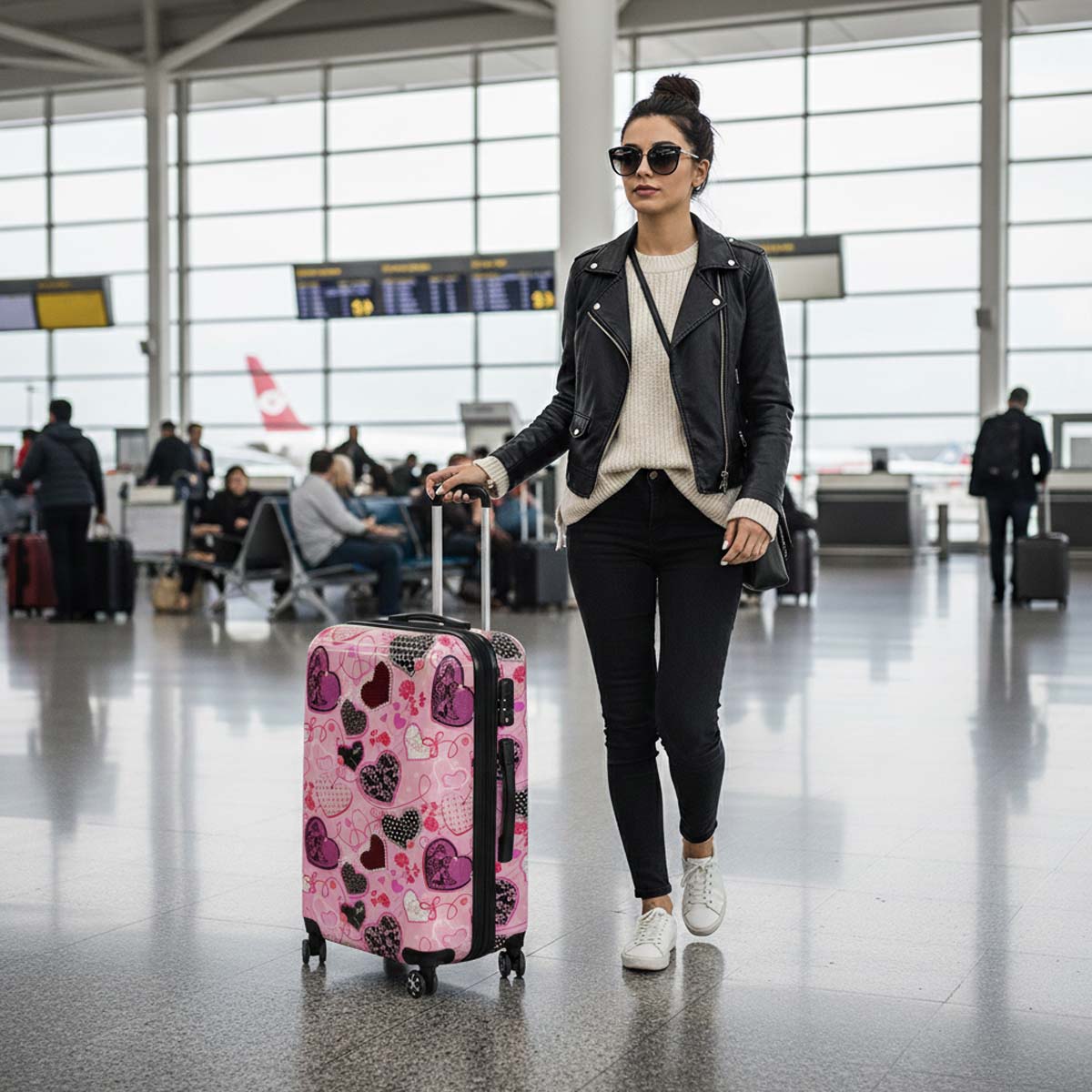 28 Inch Large Checked Luggage Expandable Suitcase with Spinner Wheels & TSA Lock Lightweight Durable PC Hardshell Rolling Suitcase,0028#11