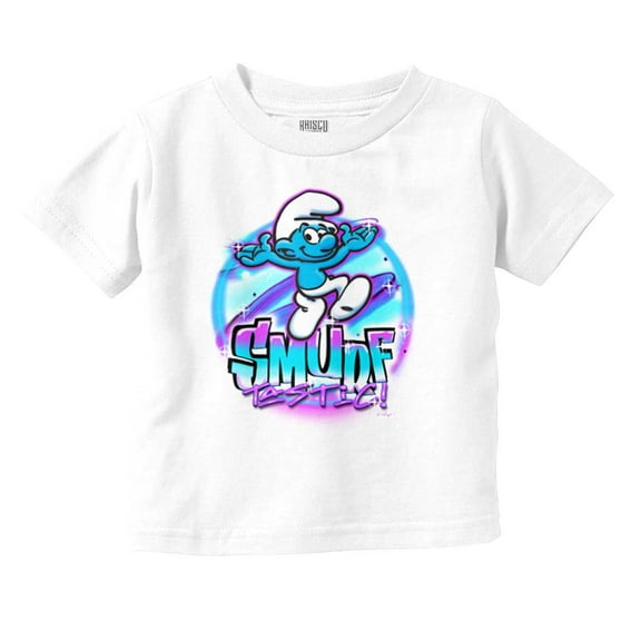 Airbrushed Cartoon Smurf Tastic Toddler Boy Girl T Shirt Infant Toddler Brisco Brands 12M